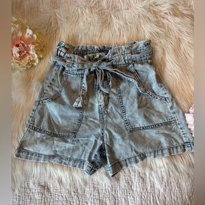 Banana Republic Light Blue Denim Shorts with Tie Waist